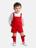 Baby Boy Alejandro Collection Two-Piece Shirt and Short Dungaree Set - Red