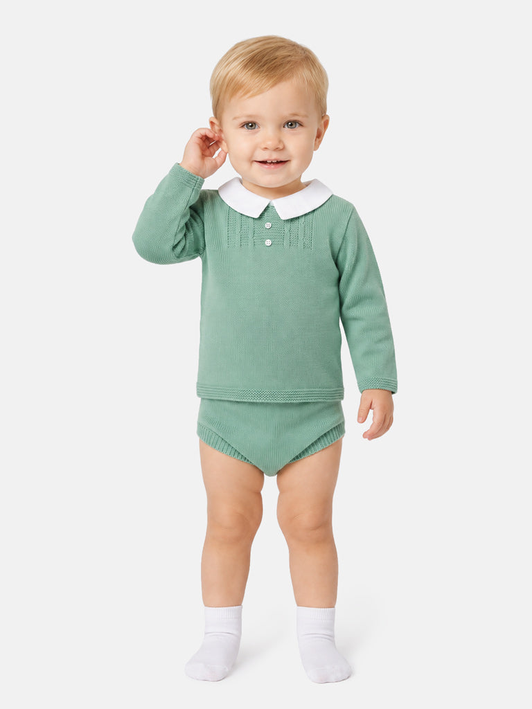 Baby Boy Manuel Collection 2-piece Knitted Set - Mint Green