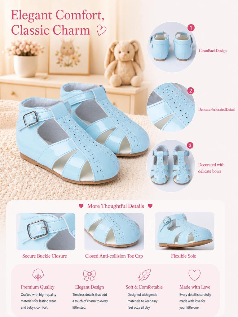 Baby Unisex M&B Classic Sandals - Baby Blue