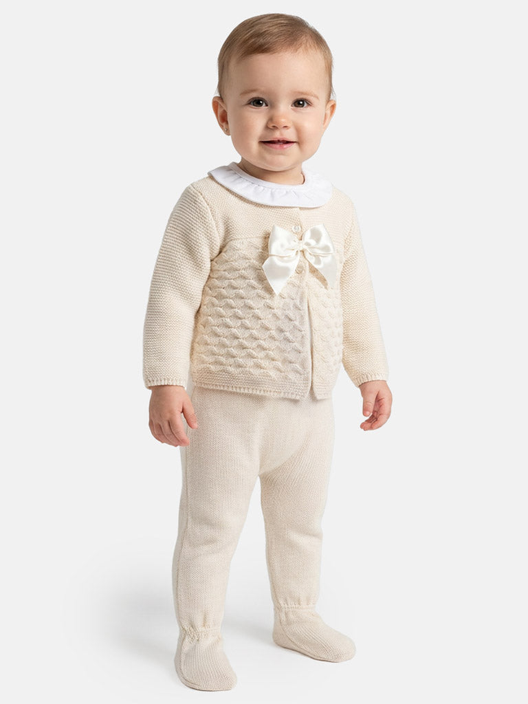 Girl Zaira Collection 3-Piece Knitted Set Baby & Toddler - Beige