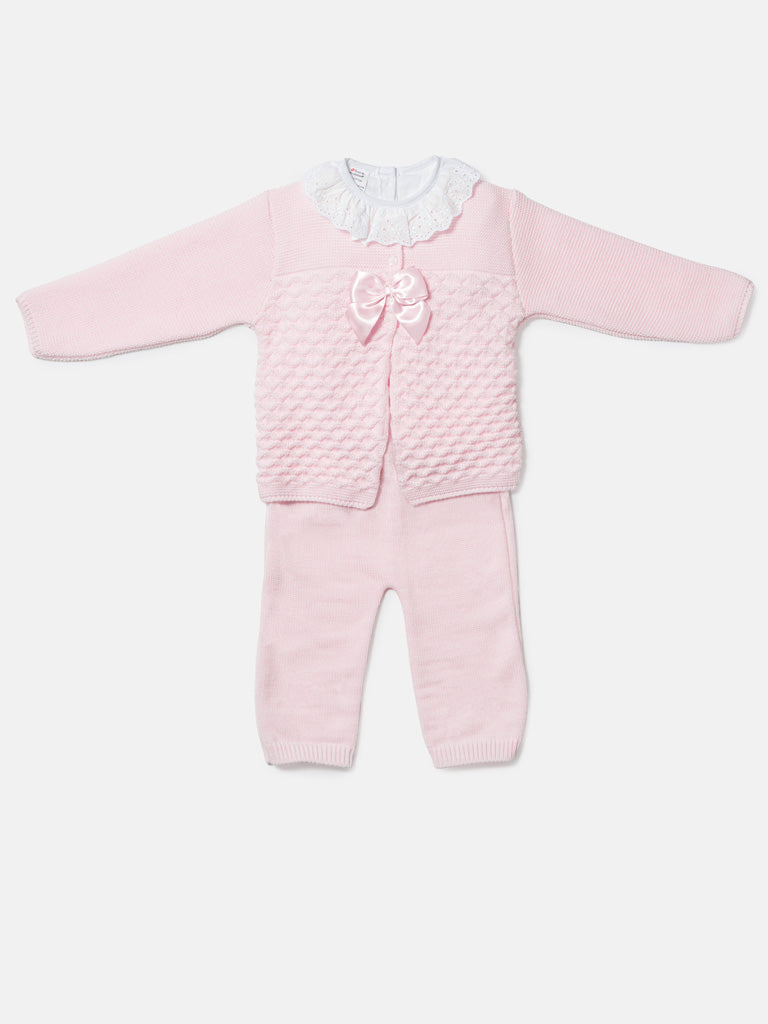 Girl Zaira Collection 3-Piece Knitted Set Baby & Toddler - Baby Pink