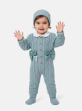 Baby Girl Gabriela Collection All-In-One Knitted 3-Piece Set + Bows - Mint Green