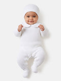 Baby 3-Piece Knitted Set All-In-One with Hat & Booties - White