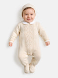 Unisex NOA COLLECTION Knitted All-in-One with Hat - Beige