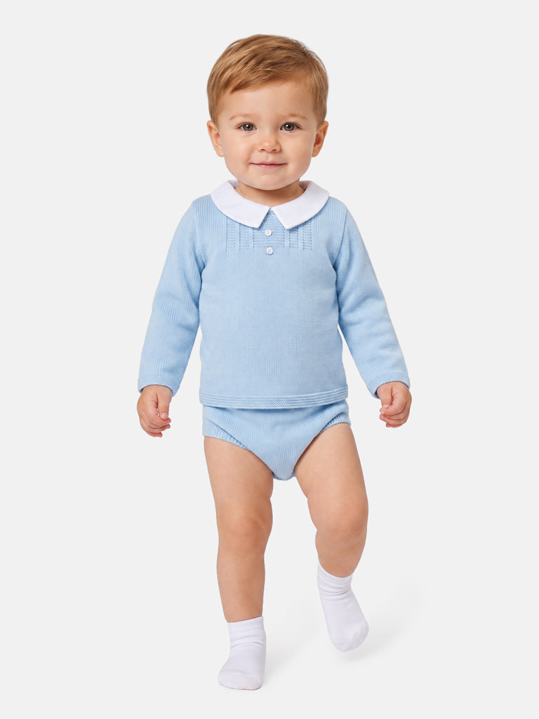 Baby Boy Manuel Collection 2-piece Knitted Set - Baby Blue