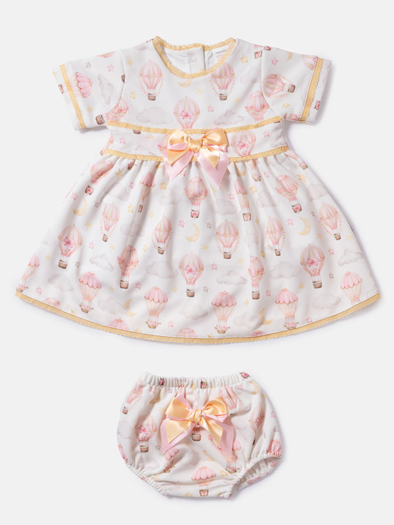 Baby Girl Balloon Collection Dress & Bloomers Set - Baby Pink
