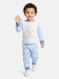 Baby Boy "Happy Dreamer" Long Pyjama Set - White & Baby Blue