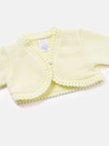 Luxury Baby Girl SHORT Bolero with Button - Lemon Yellow
