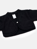 Luxury Baby Girl SHORT Bolero with Button - Black