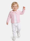 Baby Girl Cardigan with 2 Big Bows - Baby Pink