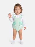 Baby Girl Mariola Collection 2-Piece Frilly Romper Set - Mint Green