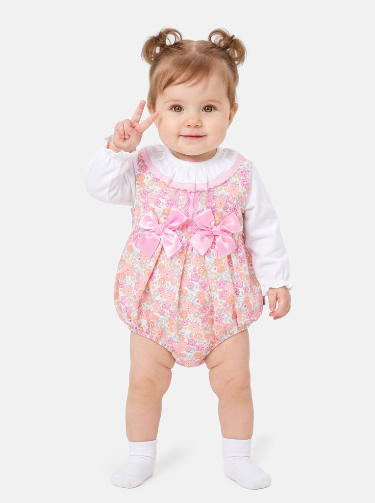Baby Girl Maricruz Collection 2-piece Romper Set - Baby Pink