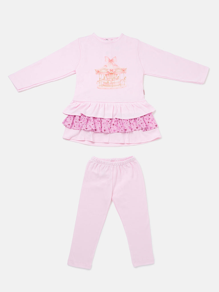 Baby Girl Top & Leggings Set - Carousel Collection - Pink