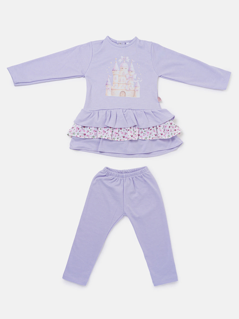 Baby Girl Top & Leggings Set - Castle Collection - Lilac