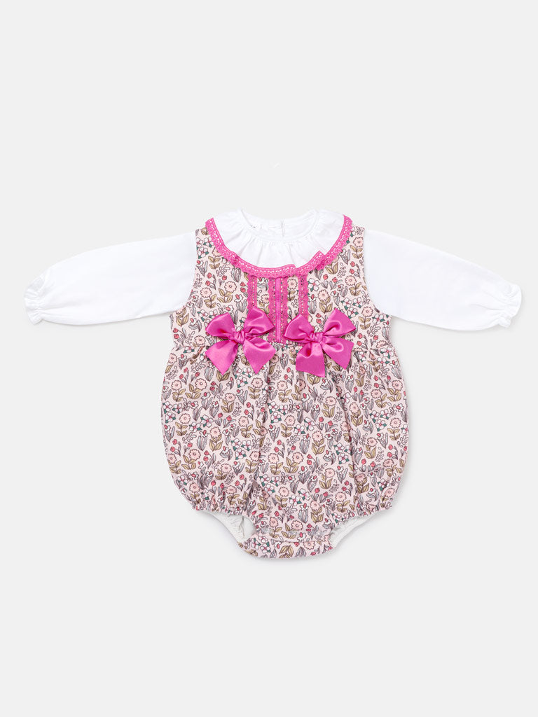 Baby Girl Maricruz Collection 2-piece Romper Set - Fuchsia