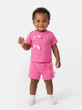 Baby Girl Satin Bow 2-Piece Summer Set - Pink
