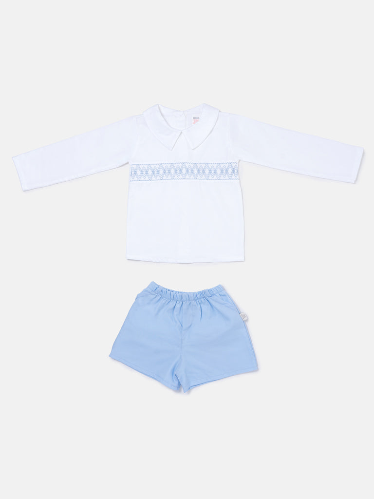 Baby Boy Lucero Collection 2-Piece Smocked Top & Jam Pants Set - Baby Blue