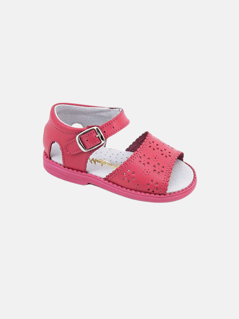 Baby Girl Aladino Floral Sandals Collection with Pinholes -Fuchsia Pink