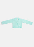 Luxury Baby Girl MEDIUM Bolero with Button - Aqua Blue