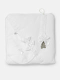 Baby 3-piece Bath Set - Hooded Towel, Bib & Dummy Clip - White