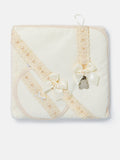 Baby 3-piece Bath Set - Hooded Towel, Bib & Dummy Clip - Beige