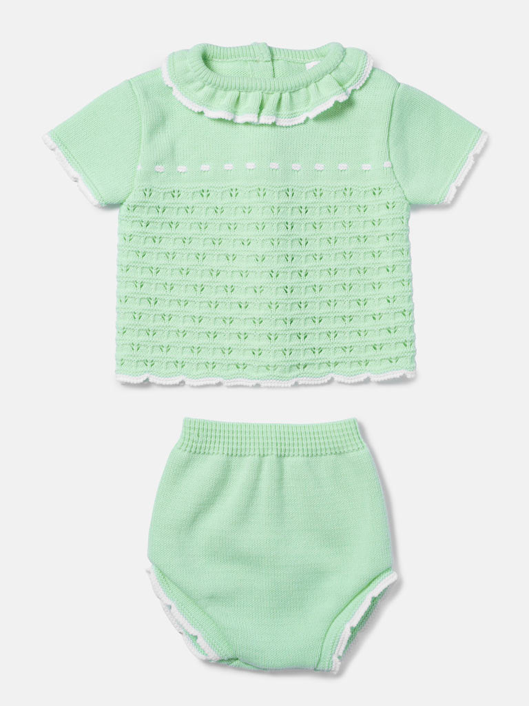 Baby Girl Sia 2-piece Spanish Knitted Set - Mint Green
