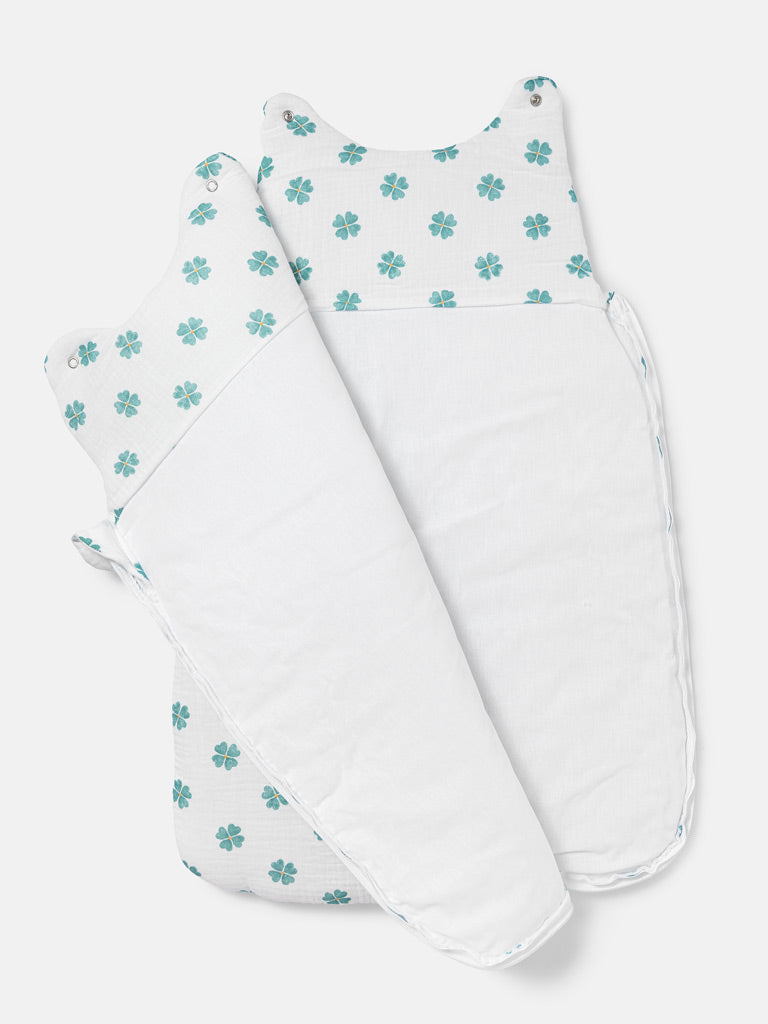 Baby Lucky Clover Collection Sleeping Bag - Limited Edition - White & Green