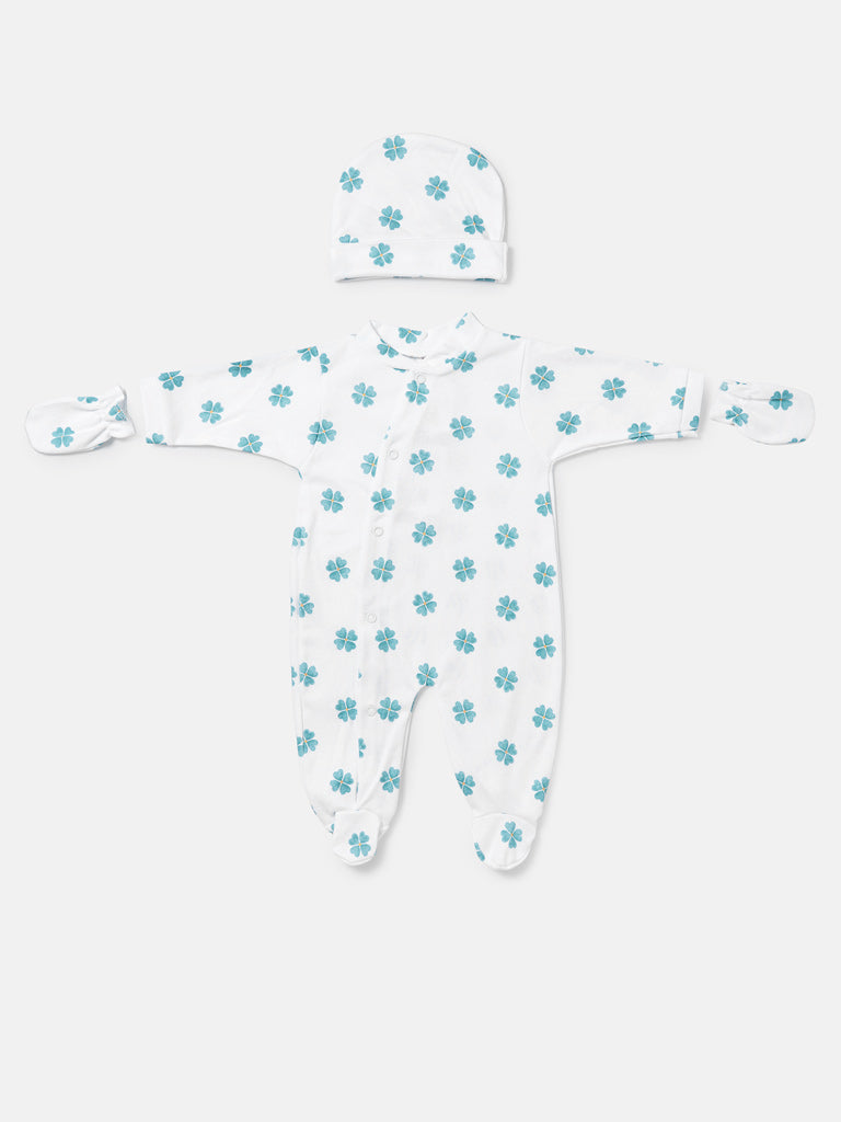 Baby Grow Lucky Clover Collection 3-Piece Set - Limited Edition - White & Green