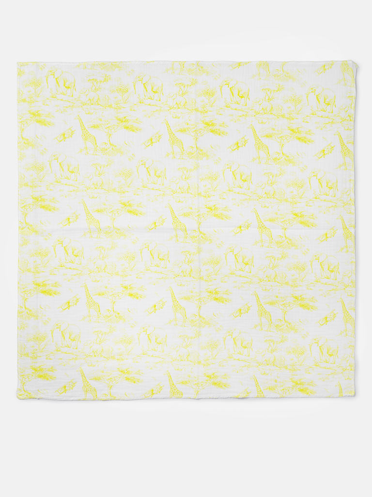 Baby Safari Collection Muslin Square - Lemon Yellow