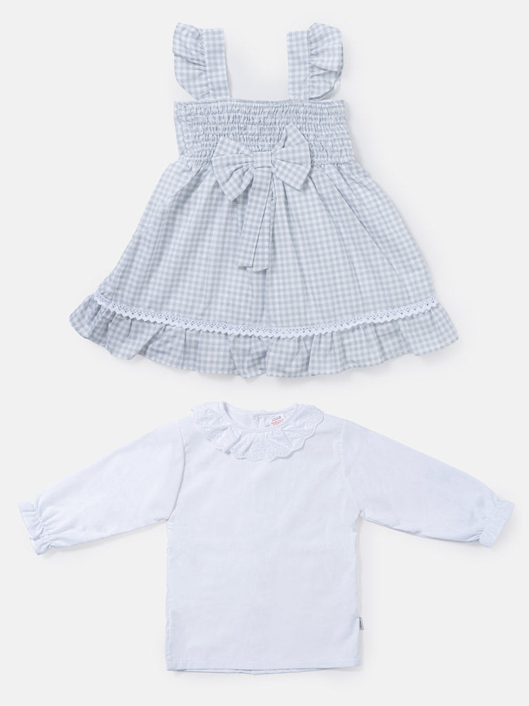 Baby Girl 2-Piece School Uniform Set - Grey