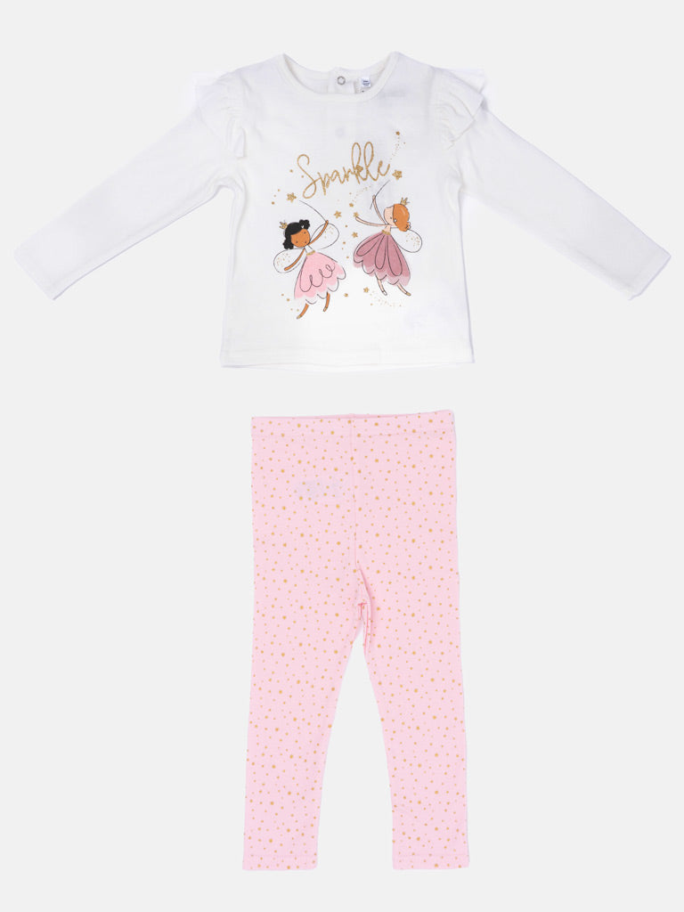 Baby Girl Sparkle Collection Long Sleeve 3-Piece Set - Pink