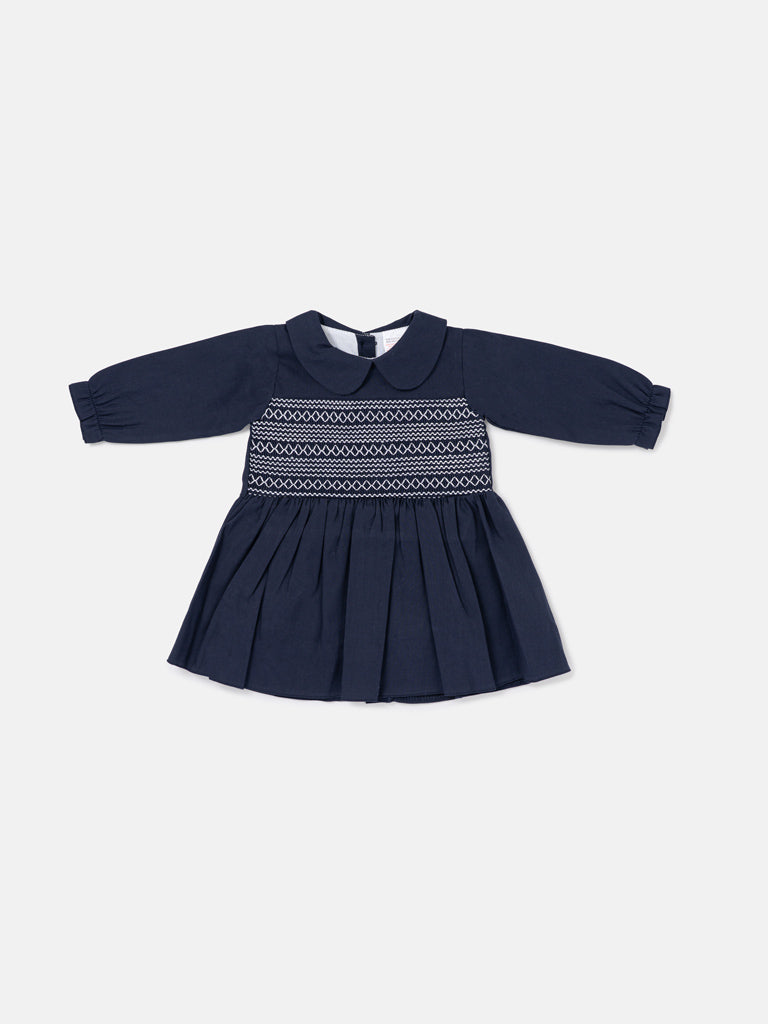 Girl Marissa Collection Smocked Dress Baby & Toddler - Navy Blue