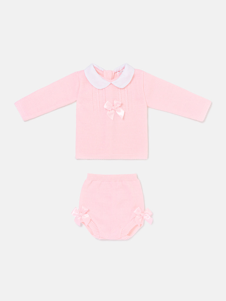 Baby Girl Manuela Collection 2-piece Knitted Set - Baby Pink