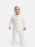 Baby Sol Collection Knitted Hooded Pramsuit - Ivory