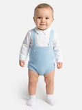 Baby Boy Rafael Collection 2-Piece Knitted Romper & Shirt Set - Baby Blue