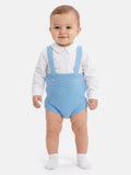 Baby Boy Rafael Collection 2-Piece Knitted Romper & Shirt Set - Blue