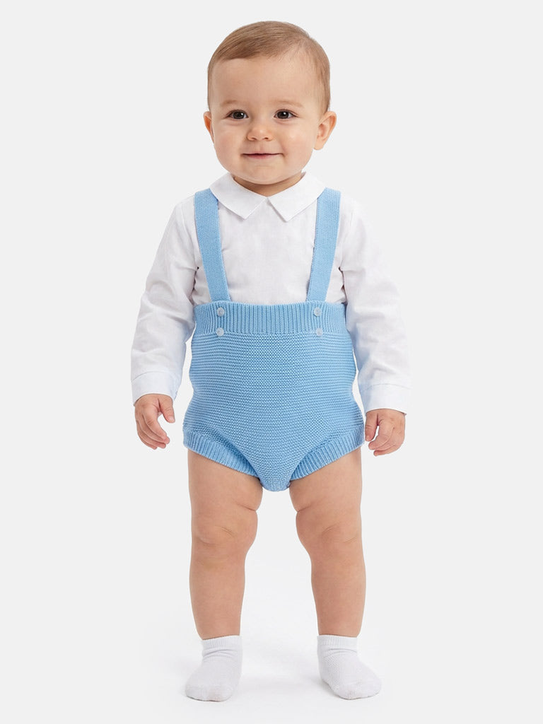Baby Boy Rafael Collection 2-Piece Knitted Romper & Shirt Set - Blue
