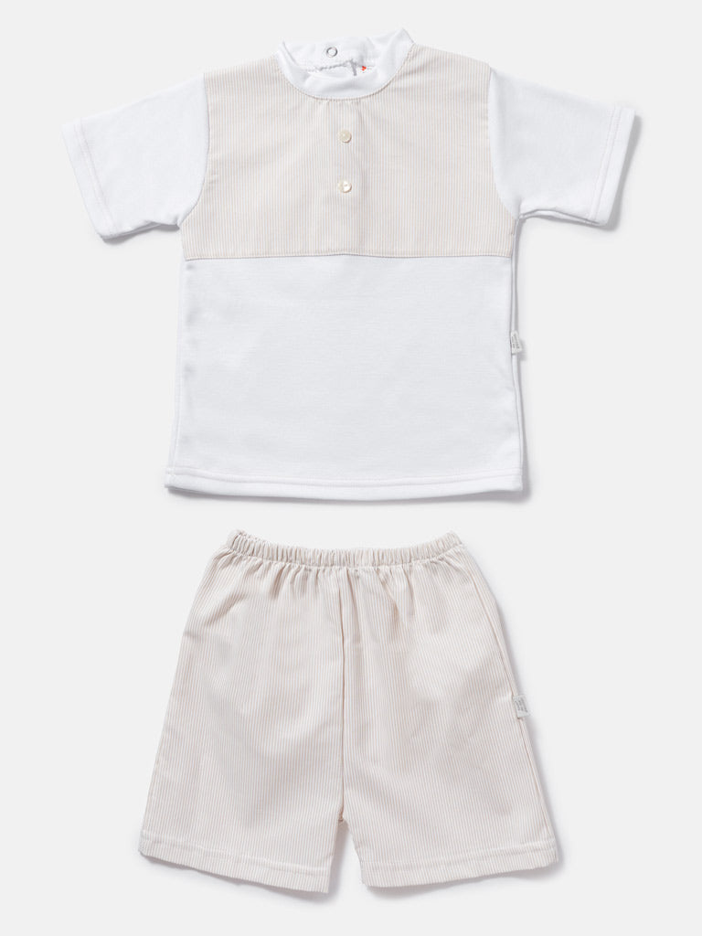 Baby Boy Tiago Collection 2-Piece Set Spanish Romper - Beige