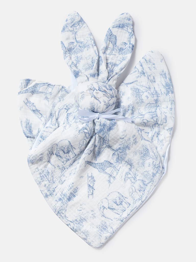 Baby Safari Collection Bunny Comforter - Baby Blue
