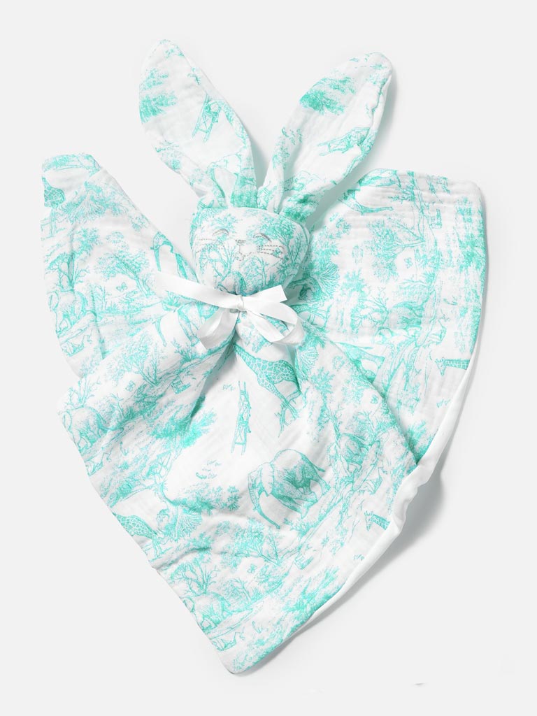 Baby Safari Collection Bunny Comforter - Mint Green