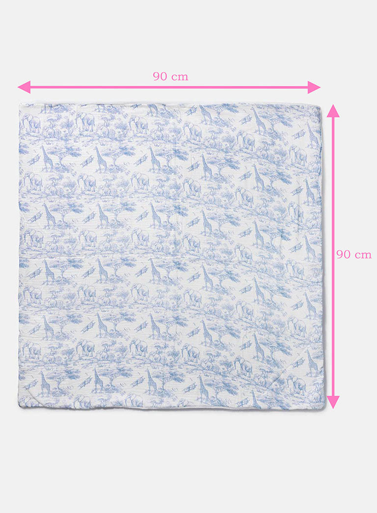 Baby Safari Collection Blanket - Baby Blue
