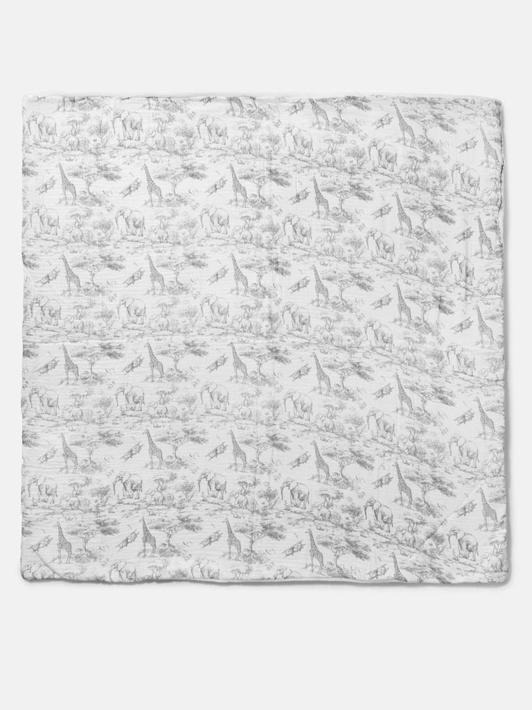 Baby Safari Collection Blanket - Grey
