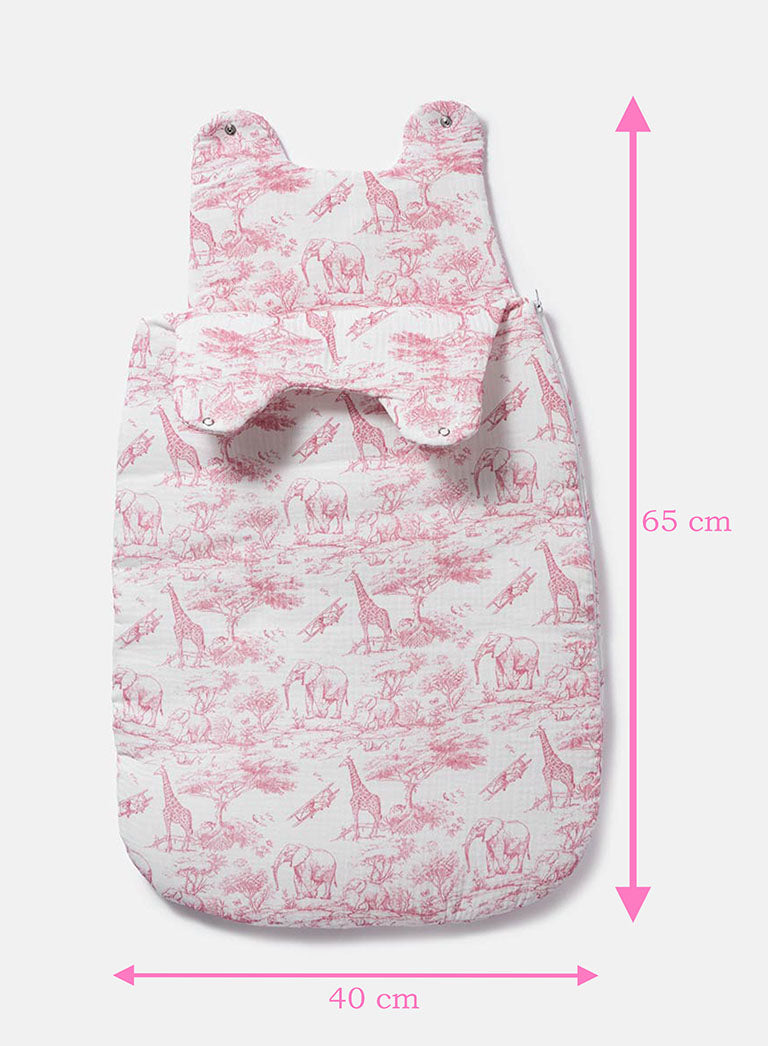 Baby Safari Collection Sleeping Bag - Baby Pink