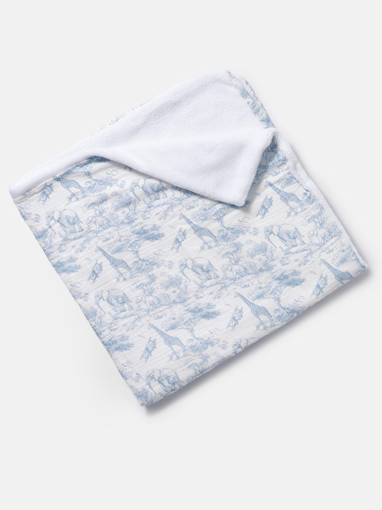 Baby Safari Collection Blanket - Baby Blue