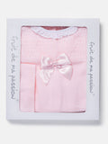 Baby Girl 3-Piece Knitted Pattern Top Gift Box Set -  Baby Pink