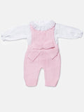 Baby Girl 2-Piece Knitted Dungarees & Shirt Set - Baby Pink