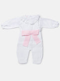 Baby Girl 2-Piece Knitted Dungarees & Shirt Set - White
