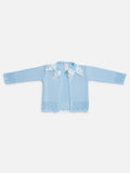 Baby Girl Cardigan with 2 Big Bows - Baby Blue