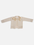 Baby Girl Cardigan with 2 Big Bows - Beige