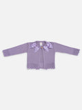 Baby Girl Cardigan with 2 Big Bows - Lilac